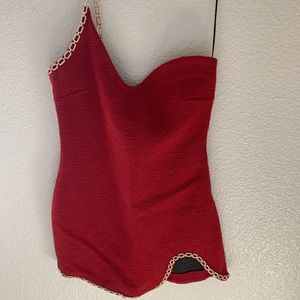 Zara Chain Trim Asymmetric Dress.